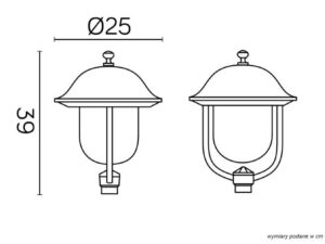 Miniaturka 2 - Głowica lampy PRINCE K 1018 O – rysunek wymiarowy
