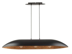 Miniaturka 2 - Lampa wisząca Gondola L czarna z miedzianym wnętrzem podłużnego klosza