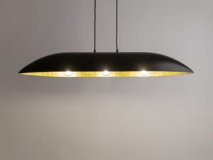 Miniaturka 1 - Lampa Gondola L w czarno-złotym wykończeniu, trzy zapalone źródła światła