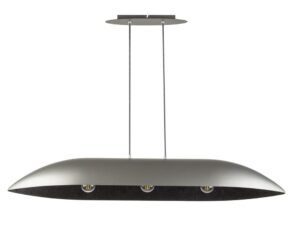 Miniaturka 10 - Lampa wisząca Gondola L ze srebrnym kloszem i czarnym wnętrzem