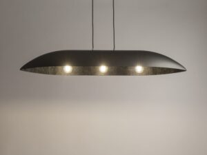 Miniaturka 11 - Lampa Gondola L srebrno-czarna z trzema zapalonymi źródłami światła