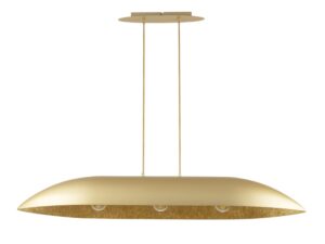 Miniaturka 8 - Lampa wisząca Gondola L ze złotym podłużnym kloszem i trzema punktami światła