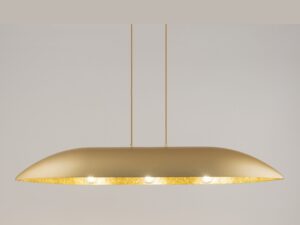 Miniaturka 9 - Lampa wisząca Gondola L złota, trzy świecące żarówki E27