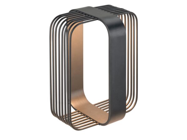 Lampa ogrodowa Grid Cube LED czarna, pełny produkt na białym tle