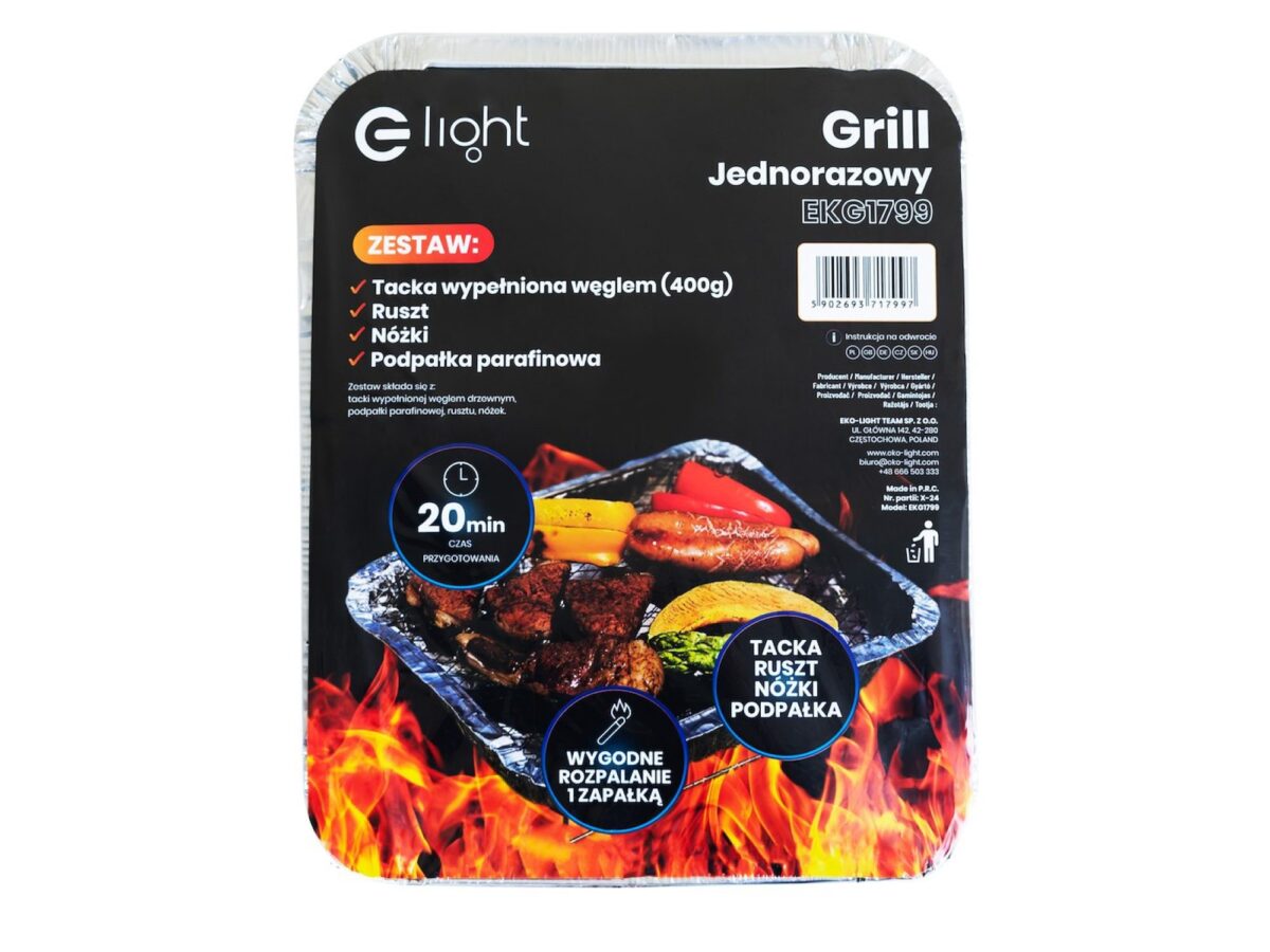 Grill jednorazowy piknikowy z brykietem 400 g