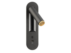 Miniaturka 1 - Kinkiet wpuszczany Grip! S WL 23 cm czarno-złoty – widok z regulowanym ramieniem
