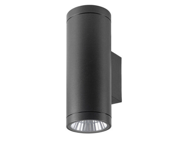 Antracytowy kinkiet Helia Pro L, aluminiowa cylindryczna oprawa z nieświecącą diodą LED