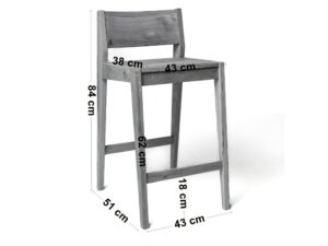 Miniaturka 7 - Hoker Killian Tapicerowany z litego dębu, wymiary wersji z siedziskiem na 62 cm
