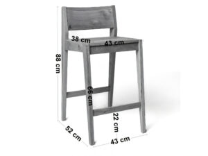 Miniaturka 8 - Hoker Killian Tapicerowany z litego dębu, wymiary wersji z siedziskiem na 66 cm