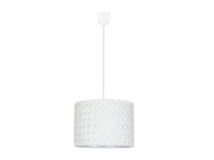 Miniaturka 3 - Lampa wisząca Ilavino biała z plisowanym abażurem i jasnym zawieszeniem