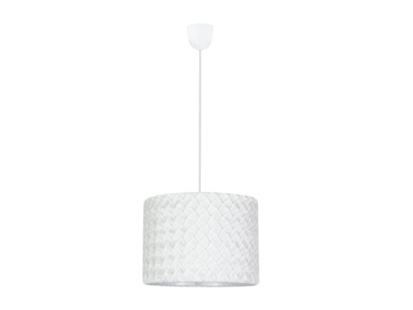 Lampa wisząca Ilavino biała z plisowanym abażurem i jasnym zawieszeniem