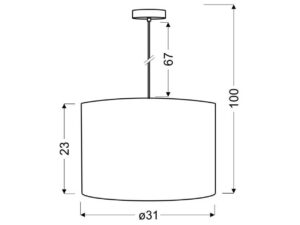 Miniaturka 2 - Lampa wisząca Ilavino rysunek wymiarowy średnica 31 cm wysokość 100 cm