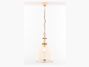 Miniaturka 2 - Lampa wisząca Isla w mosiądzu patynowanym z przezroczystym szkłem