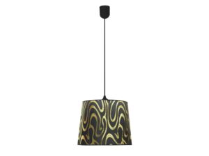 Miniaturka 2 - Lampa wisząca Isovano z czarno-złotym wzorem na abażurze