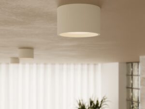 Miniaturka 123 - Jednopunktowy plafon Modessa 10 cm beżowy na suficie – zbliżenie