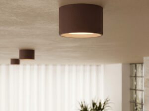 Miniaturka 25 - Jednopunktowy plafon Modessa 10 cm brązowy na suficie – zbliżenie