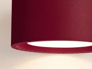 Miniaturka 89 - Jednopunktowy plafon Modessa 10 cm burgundowy – krawędź oprawy ze światłem