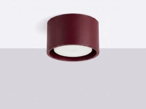 Miniaturka 87 - Jednopunktowy plafon Modessa 10 cm burgundowy na suficie we wnętrzu