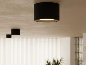 Miniaturka 133 - Jednopunktowy plafon Modessa 10 cm czarny na suficie – zbliżenie