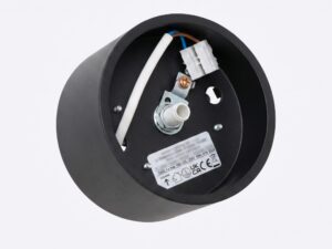 Miniaturka 130 - Jednopunktowy plafon Modessa 10 cm czarny – wnętrze z kostką przyłączeniową