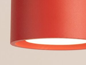 Miniaturka 28 - Jednopunktowy plafon Modessa 10 cm czerwony – krawędź oprawy ze światłem