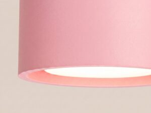 Miniaturka 59 - Jednopunktowy plafon Modessa 10 cm różowy – krawędź oprawy ze światłem