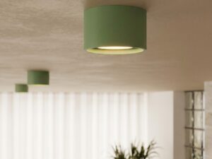 Miniaturka 55 - Jednopunktowy plafon Modessa 10 cm szałwia na suficie – zbliżenie