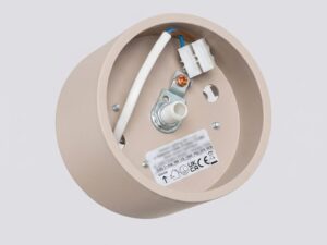 Miniaturka 112 - Jednopunktowy plafon Modessa 10 cm taupe – wnętrze z kostką przyłączeniową