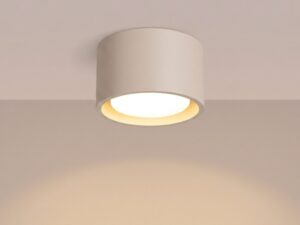 Miniaturka 108 - Jednopunktowy plafon Modessa 10 cm taupe z włączonym światłem