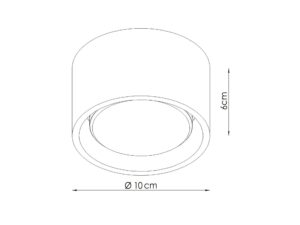 Miniaturka 5 - Wymiary – Jednopunktowy plafon Modessa 10 cm