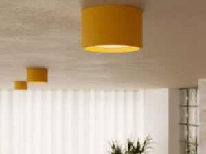 Miniaturka 45 - Jednopunktowy plafon Modessa 10 cm żółty na suficie – zbliżenie