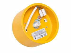Miniaturka 42 - Jednopunktowy plafon Modessa 10 cm żółty – wnętrze z kostką przyłączeniową