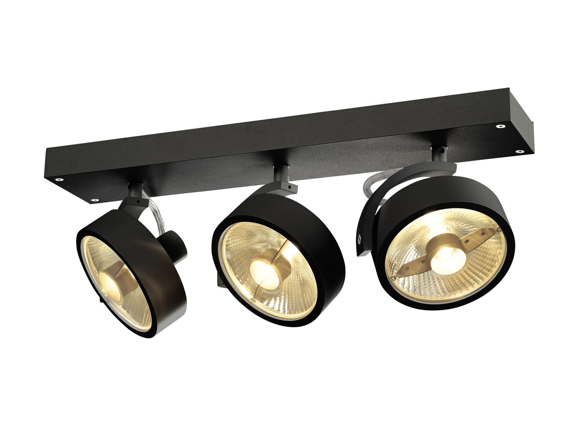 Lampa Kalu czarna – trzy ruchome reflektory