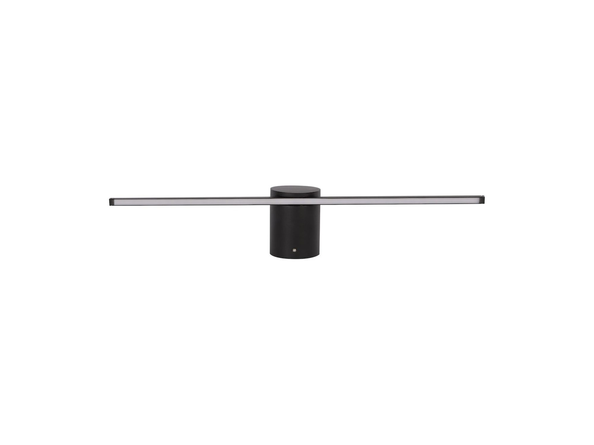 Kinkiet Amidora czarny 40 cm z boku, profil LED oraz okrągłe mocowanie