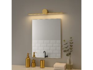 Miniaturka 14 - Kinkiet Amidora złoty 40 cm nad lustrem w łazience
