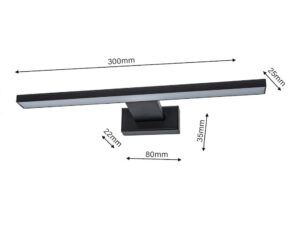 Miniaturka 5 - Kinkiet Amirona czarny 30 cm z ramką – dodatkowy widok listwy