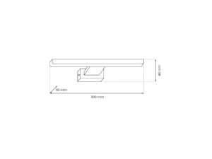 Miniaturka 2 - Kinkiet Amirona chrom 30 cm – rysunek wymiarowy z głębokością 11 cm