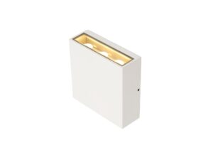 Miniaturka 1 - Biały kinkiet Big Quad LED, ujęcie pokazujące górny wylot światła