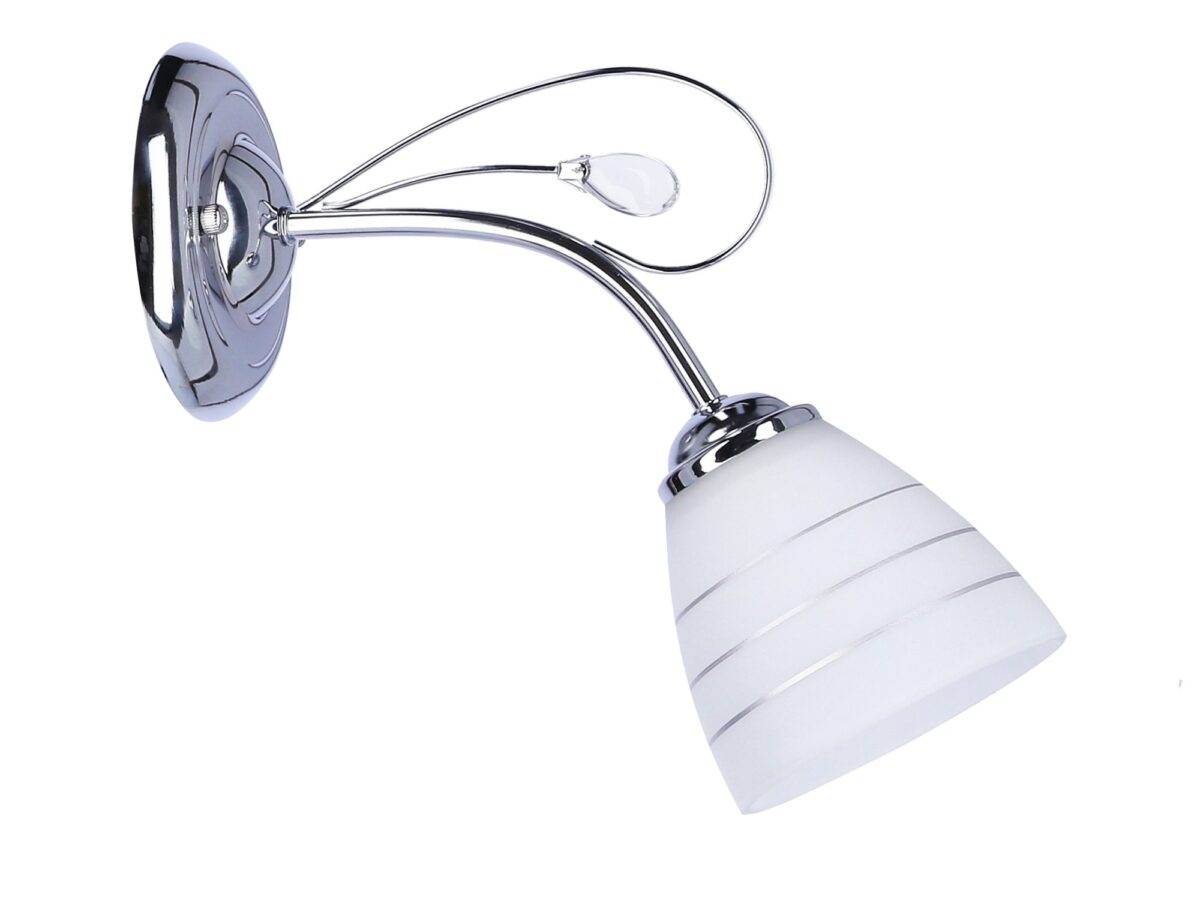 Kinkiet Calono chromowany 25 cm z białym kloszem