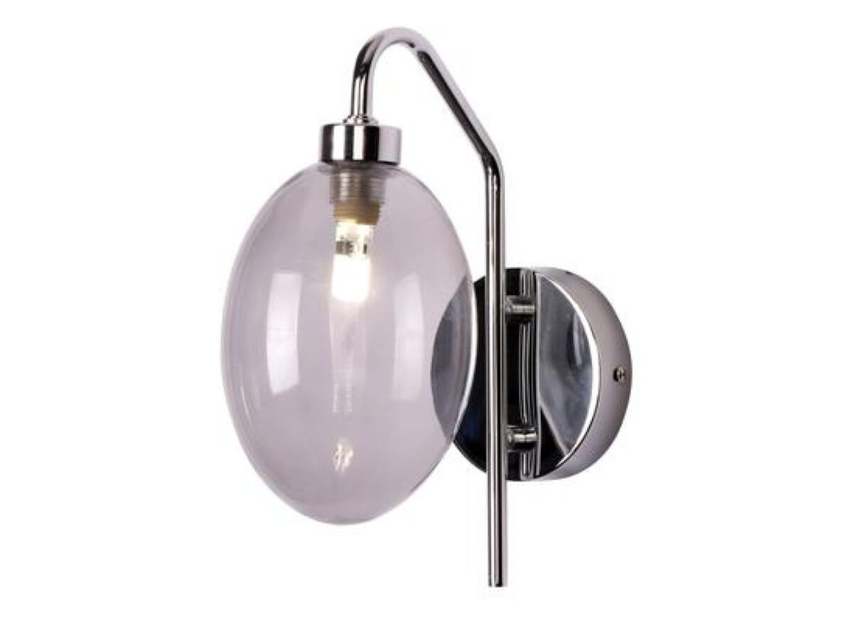 Kinkiet Camatena chromowany ze szklanym kloszem G9 25 cm