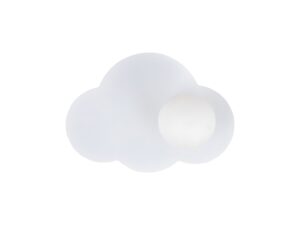 Miniaturka 4 - Biały kinkiet Cloud New z białym szklanym kloszem, zdjęcie produktowe na białym tle
