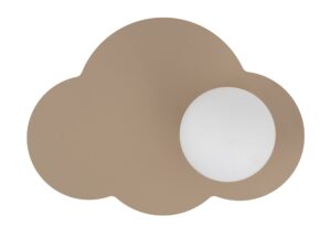 Miniaturka 2 - Kinkiet Cloud New w kolorze piaskowego beżu z białym szklanym kloszem, widok na białym tle