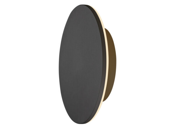 Czarny kinkiet D-Ring M LED IP65 na białym tle