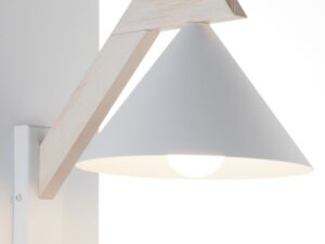 Miniaturka 5 - Kinkiet Deco biały i drewno bielone w aranżacji