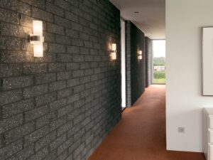Miniaturka 1 - Kinkiet Dena 2 z aluminium i szkła na ścianie we wnętrzu