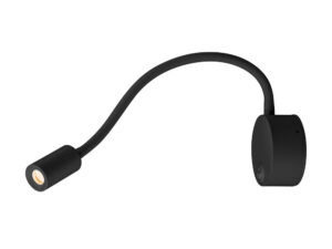 Miniaturka 3 - Czarny kinkiet Dio Flex Plate LED 3000 K z elastycznym ramieniem