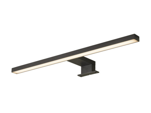 Czarny kinkiet Dorisa 50 LED 50 cm z włączonym światłem