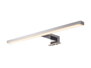 Miniaturka 5 - Chromowany kinkiet Dorisa LED do oświetlenia lustra na białym tle