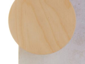 Miniaturka 4 - Kinkiet Drop LED Wood brzoza na narożniku ściany, jasny front ze sklejki