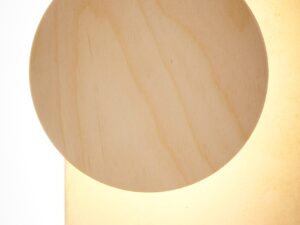Miniaturka 6 - Kinkiet Drop LED Wood brzoza z podświetleniem ściany wokół okrągłego frontu